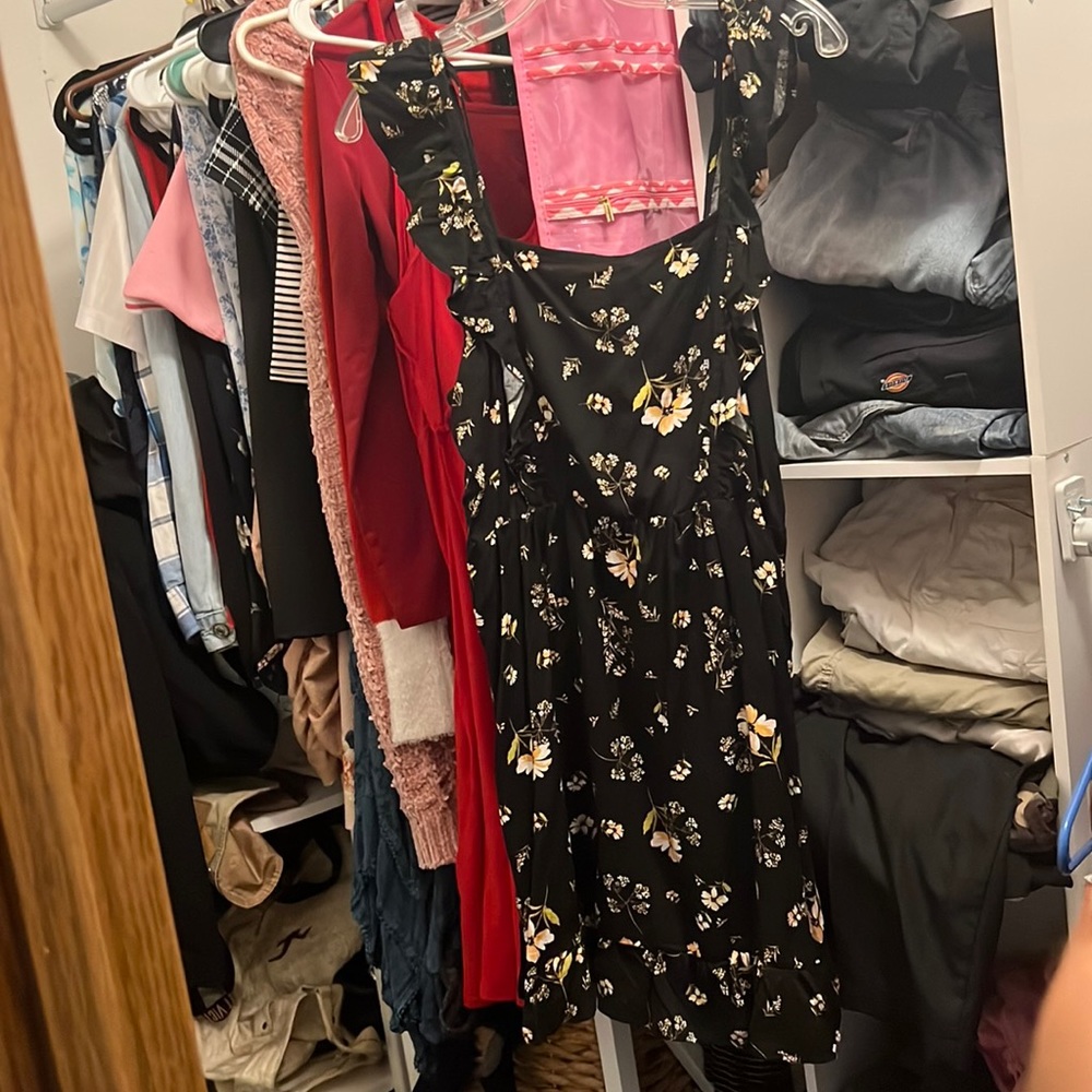 Black floral dress
